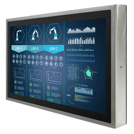 Монитор   W24L100-SPA2    23.8" 1920x1080 VGA+HDMI input  with P-Cap touch full IP65 stainless steel