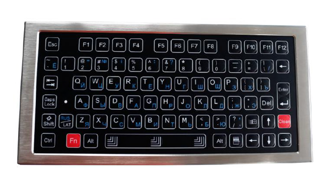 Промышленная клавиатура K-TEK-D272-FN-DT-SS-B-US/RU-USB