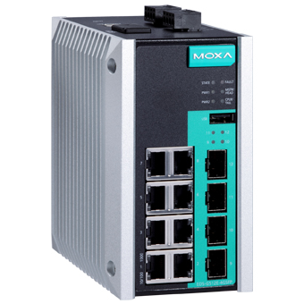 Коммутатор EDS-G512E-4GSFP Managed full Gigabit Ethernet switch with 8 10/100/1000BaseT(X) ports, an