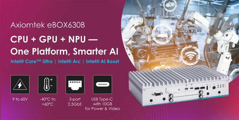 Axiomtek представляет eBOX630B - безвентиляторный компьютер с NPU