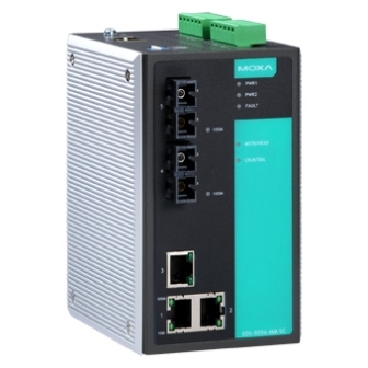 Коммутатор EDS-505A-MM-SC-T Ethernet switch, 3 10/100 BaseTx ports, 2 multi mode 100Fx ports, t:-40/