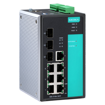 Коммутатор EDS-510A-3SFP Ethernet Switch 7*10/100BaseT(X) ports, 3*SFP (mini-GBIC) ports