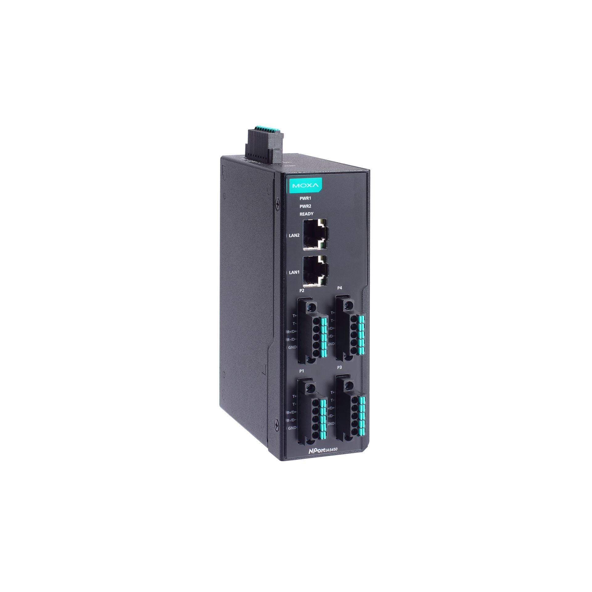 MOXA IA5450I-TB-G2 — 4-портовый преобразователь RS-232/422/485 в Ethernet с изоляцией 2 КВ.