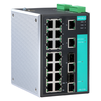 Коммутатор EDS-518A Ethernet switch 16 10/100 BaseTx, 2 10/100/1000 BaseTx