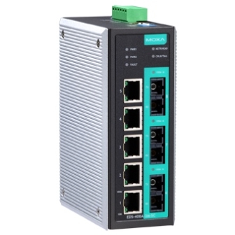 Коммутатор EDS-408A-3S-SC-T Ethernet switch, 5 10/100 BaseTx ports, 3 single mode 100BaseFx,SC, t:-4