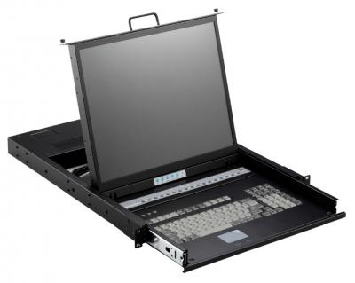 Консоль SMK990-17PBRU-SEA  1U, 17” LCD-keyboard drawer, 16-port PS2 KVM, Black,with 16x 1.8m PS2 KVM