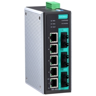 Коммутатор EDS-408A-3M-ST-T Ethernet switch, 5 10/100 BaseTx ports, 3 multi mode 100 BaseFx,ST, t:-4