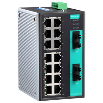 Коммутатор EDS-316-MM-ST Ethernet Switch 14 10/100BaseT(X) ports, 2 multi mode ST 100Base
