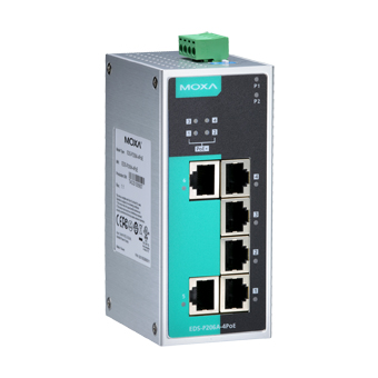 Коммутатор EDS-P206A-4PoE-T Ethernet Switch 2 x 10/100BaseTx ports, 4 x PoE, t:-40/+75