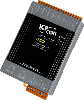 Модуль PET-7217-10 CR PoE Ethernet I/O Module with 2-port Ethernet Switch, with 10/20-ch AI (RoHS)