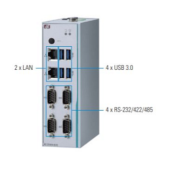 Компактный компьютер   ICO300-83B-N3350-4COM-HDMI-DIO-WT-DC   E22C300146    Robust DIN-rail Fanless 