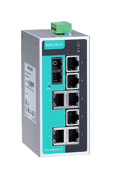 Коммутатор EDS-208A-M-SC 8 port switch, 7 x 10/100 TX, 1 x 100 FX (multimode), dual power