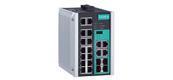 Коммутатор EDS-518E-4GTXSFP Managed Gigabit Ethernet switch with 14 10/100BaseT(X) ports, and 4 comb
