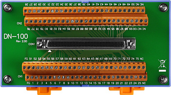 Плата DN-100 CR I/O Connector Block (Pitch= 381 mm) with DIN-Rail Mounting and 100-pin SCSI II