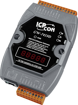 Преобразователь GW-7433D-G CR Modbus TCP server & Modbus RTU slave to CANopen master Gateway (RoHS)