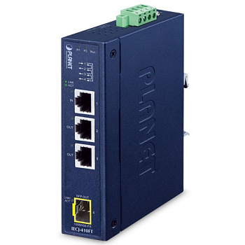Planet IECJ-410FT — Промышленный EtherCAT разветвитель 3xRJ45 + 1xSFP (1 IN, 2 OUT RJ45, 1 OUT SFP)