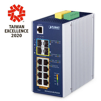 Planet IGS-6325-8UP2S2X — промышленный коммутатор L3 PoE++ (8xPoE++ + 2x2.5G SFP + 2x10G SFP+)