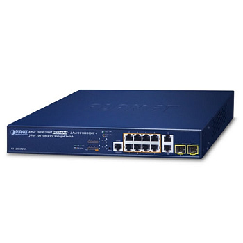 Planet GS-5220-8P2T2S — управляемый коммутатор L2+/L4 PoE+ (8xPoE+ + 2x1G + 2xSFP)