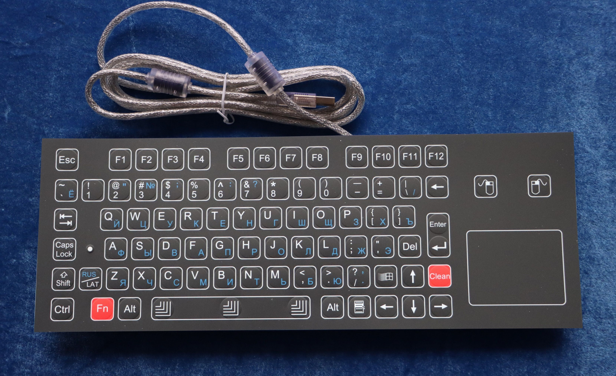 Промышленная клавиатура K-TEK-D343TP-FN-B-US/RU-USB