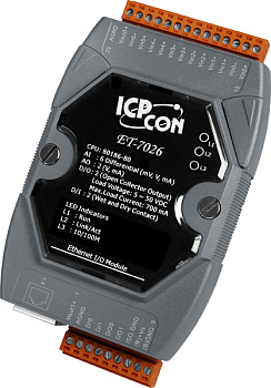 Модуль ET-7026 CR 6-ch Analog Input, 2-ch Analog Output, 2-ch Digital Input And 2-ch Digital Output