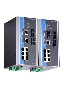 Коммутатор PT-510-MM-SC-HV IEC 61850-3 managed DIN-Rail switch, 8x10/100BaseT(X), 2 x 100BaseFX MM, 