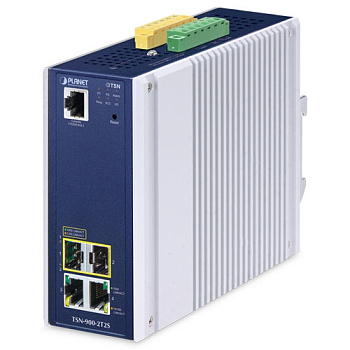 Planet TSN-900-2T2S — промышленный TSN-медиаконвертер (2x1G + 2x2.5G SFP)