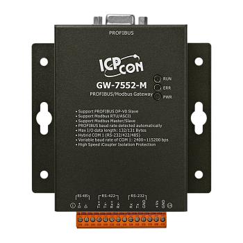 Преобразователь GW-7552-M CR PROFIBUS/Modbus Gateway (RoHS) (Metal casing)