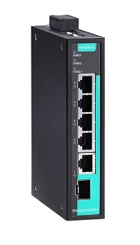 Коммутатор EDS-G205-1GTXSFP Unmanaged full Gigabit Ethernet switch with 4 10/100/1000BaseT(X) ports 