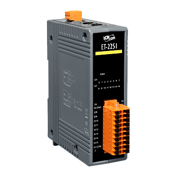 Модуль ET-2251 CR Ethernet I/O Module with 2-port Ethernet Switch, 16-ch wet contact and dry contact