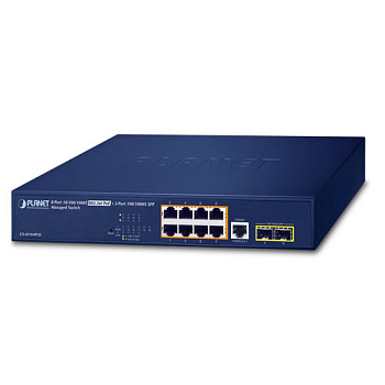 Planet GS-4210-8P2S — управляемый коммутатор PoE+ (8xPoE+ + 2xSFP)