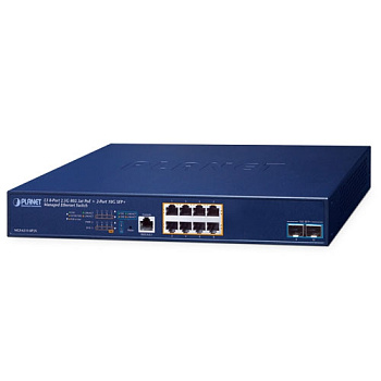 Planet MGS-6311-8P2X — управляемый коммутатор L3 PoE+ (8x2.5G PoE+ + 2x10G)