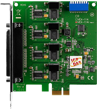 Плата VEX-114 CRi PCI Express, Serial Communication Board with 4 Isolated RS-232 ports (RoHS).Includ