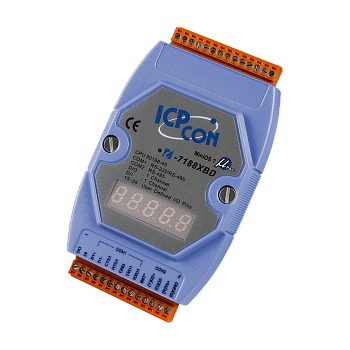 Контроллер I-7188XBD-512 CR Embedded Controller with two communication port, seven segment Display, 