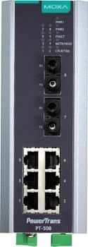 Коммутатор PT-508-MM-ST-24 IEC 61850-3 Ethernet switch, 6 x 10/100BaseT(X), 2 x 100BaseFX MM, ST, 1 
