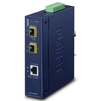Planet IGT-1205AT — промышленный медиаконвертер (1x1G TX + 2x2.5G SFP)