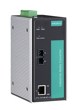 Конвертер PTC-101-S-SC-LV 10/100BaseT(X) to 100BaseFX converter, single-mode, SC, dual redundant pow