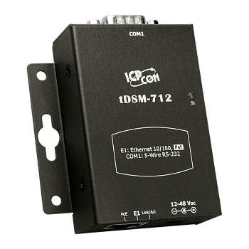 Сервер tDSM-712 CR Tiny Device Server with PoE and 1 RS-232 Port (Metal case , RoHS)