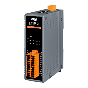 Модуль ET-2255U CR Ethernet I/O Module with 2-port Ethernet Switch, 8-ch Wet/Dry Contact Digital Inp