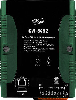 Преобразователь GW-5492 BACnet/IP to Modbus RTU Gateway