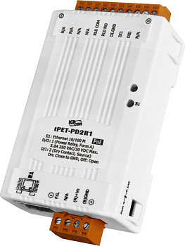 Модуль tPET-PD2R1 CR Tiny Ethernet module with PoE, 2-ch DI (Dry Contact) and 1-ch Form-A relay (RoH