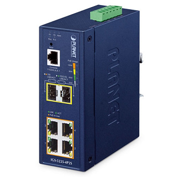 Planet IGS-5225-4P2S — промышленный коммутатор L2+/L4 PoE+ (4xPoE+ + 2x2.5G SFP)