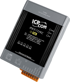 Модуль PET-7219Z/S CR PoE Ethernet I/O Module with 2-port Ethernet Switch with 10-ch universal AI, 5