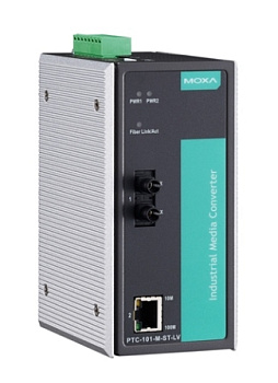 Конвертер PTC-101-M-ST-HV 10/100BaseT(X) to 100BaseFX converter, multi-mode, ST, 1 isolated power (8
